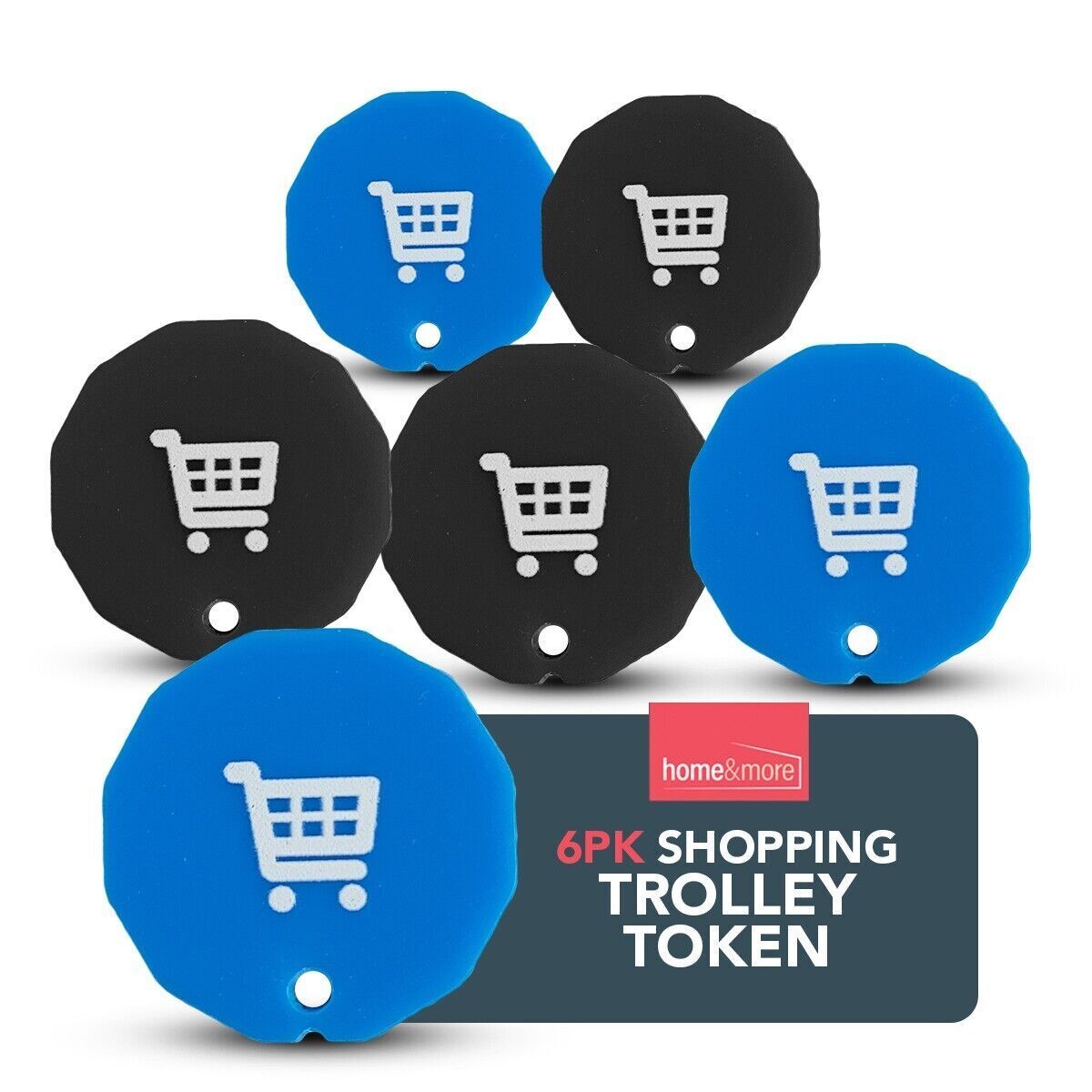 Trolley Coin Token | Shopping Cart Design | £1 Holder | 6 Pack