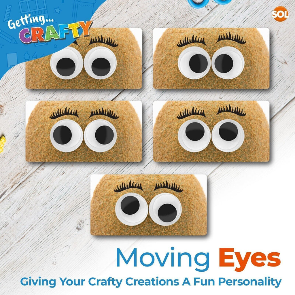 Large Googly Eyes 40mm | Self Adhesive Wiggly Craft Eyes | 10 Pack