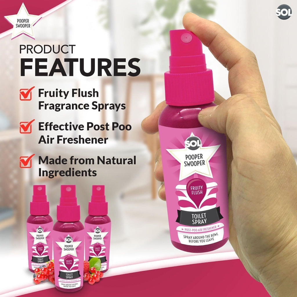 Pooper Star Toilet Spray | Fruity Fragrance Air Freshener | 6 Pack