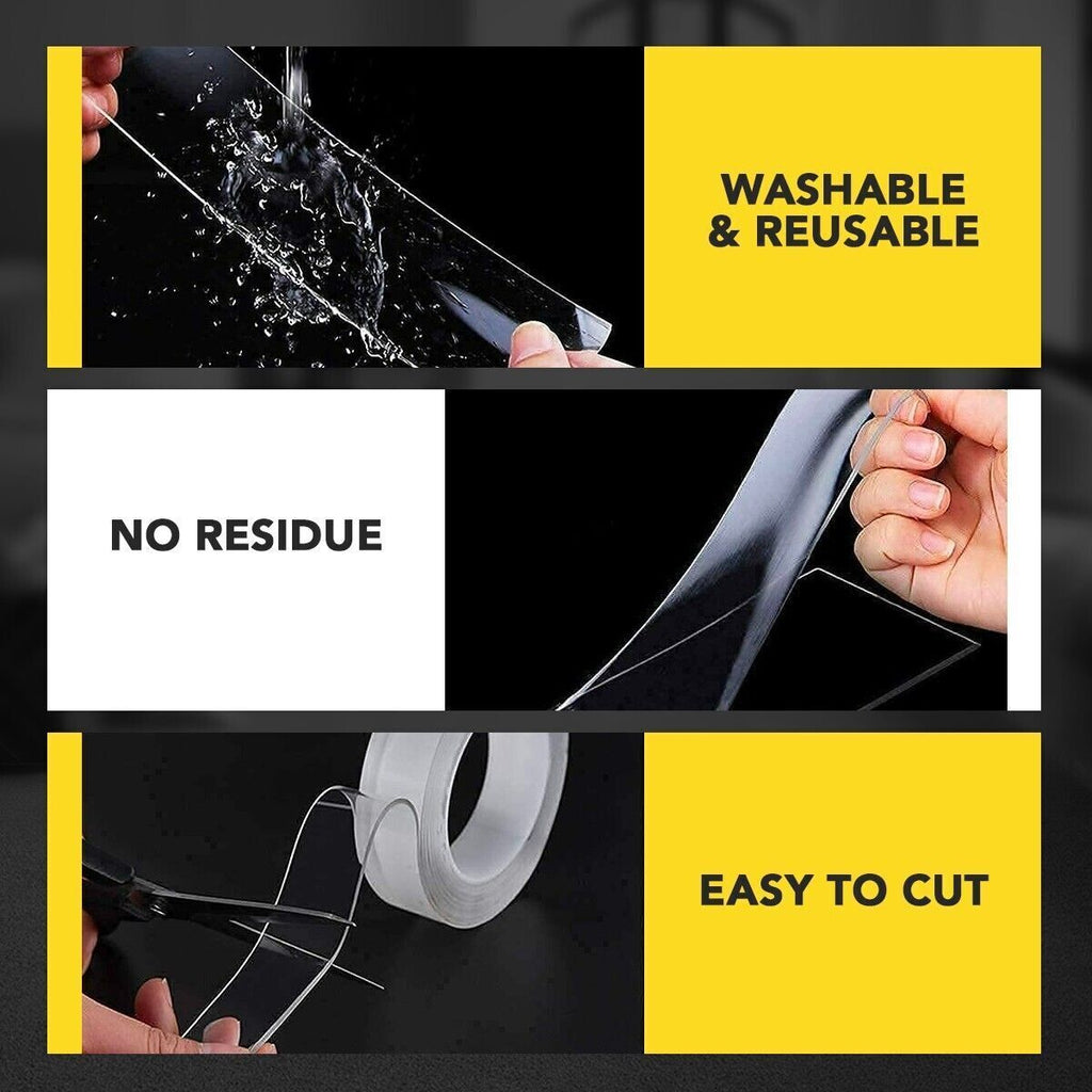 Nano Double 10M | Sided Tape Reusable | Washable & Removable