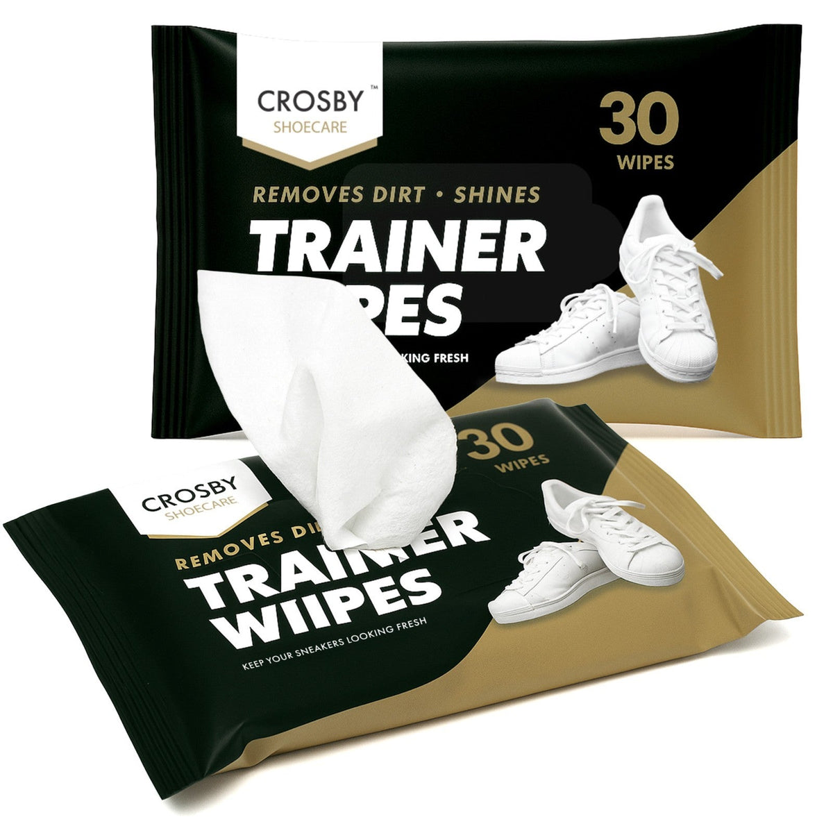 Trainer Shoe Cleaning Wipes | Disposable Wet Wipes for Sneakers Boots | 60 Pack