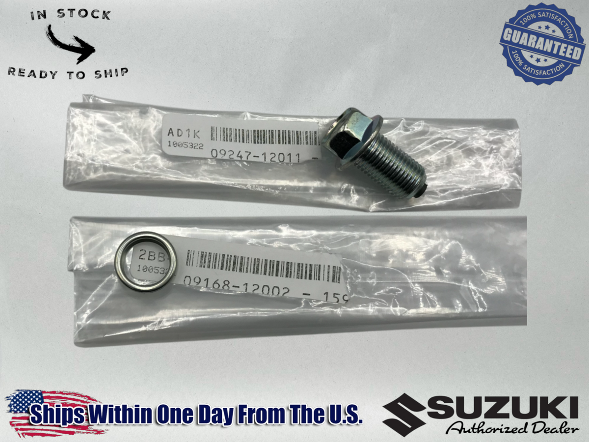 Suzuki Genuine OIL DRAIN PLUG & GASKET DR-Z400 DL650 09247-12011 & 09168-12002