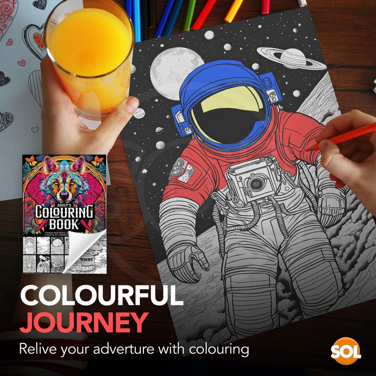 Colouring Book for Adults A4 | Anti-Stress Colour Therapy | 80 Pages