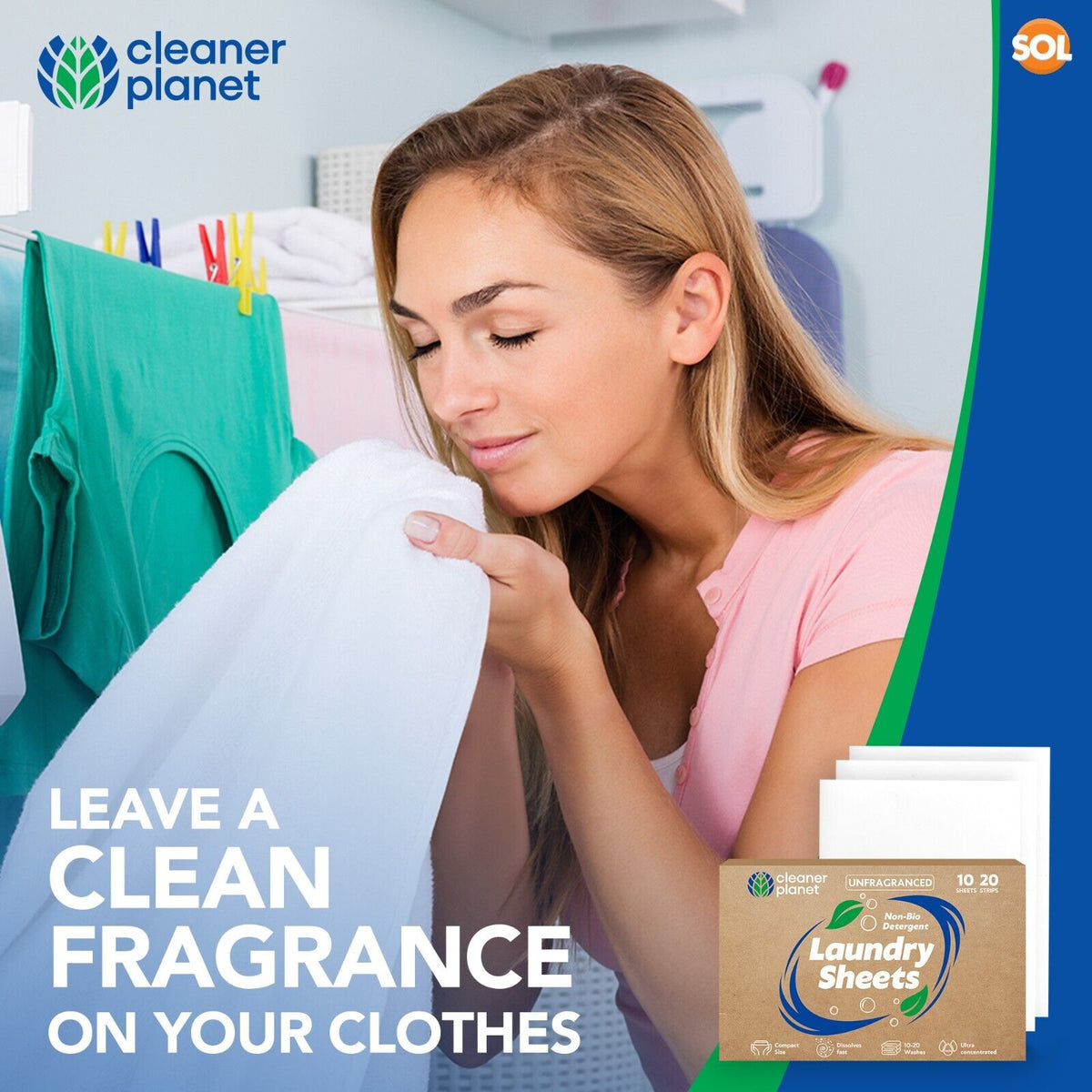 Unscented Laundry Detergent Sheets | Non Bio Unfragranced | 10 Pack