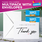 Thank You Cards with Envelopes | A6 Thankyou Notes for Birthday & Wedding | 18 Pack