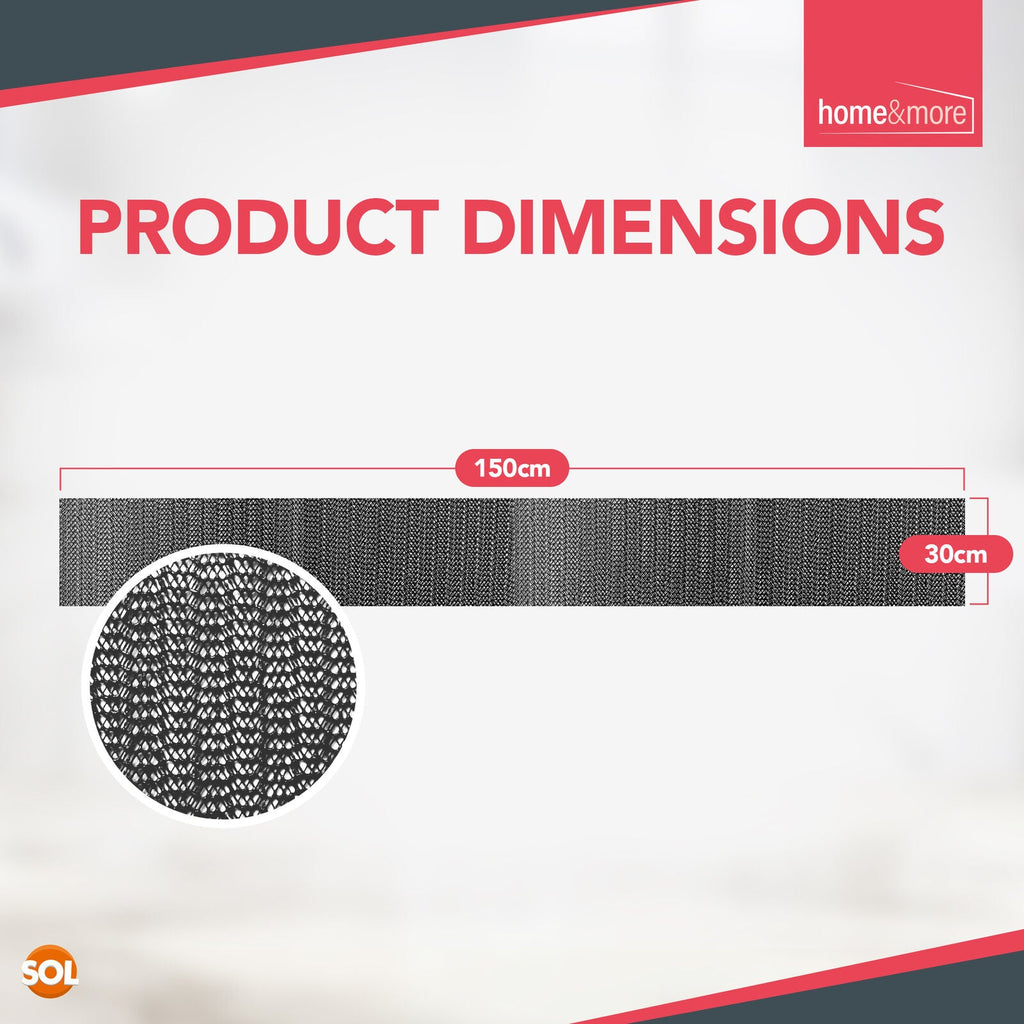 Black Anti Slip Mat Roll 150x30cm Grip Drawer Liner Mat