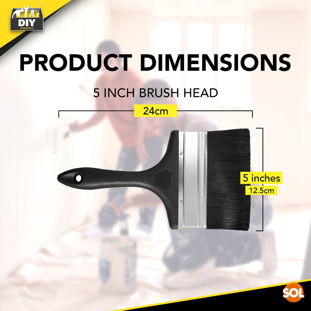 Paint Brush 5 Inch | Interior & Exterior No Bristle Loss | 2 Pack