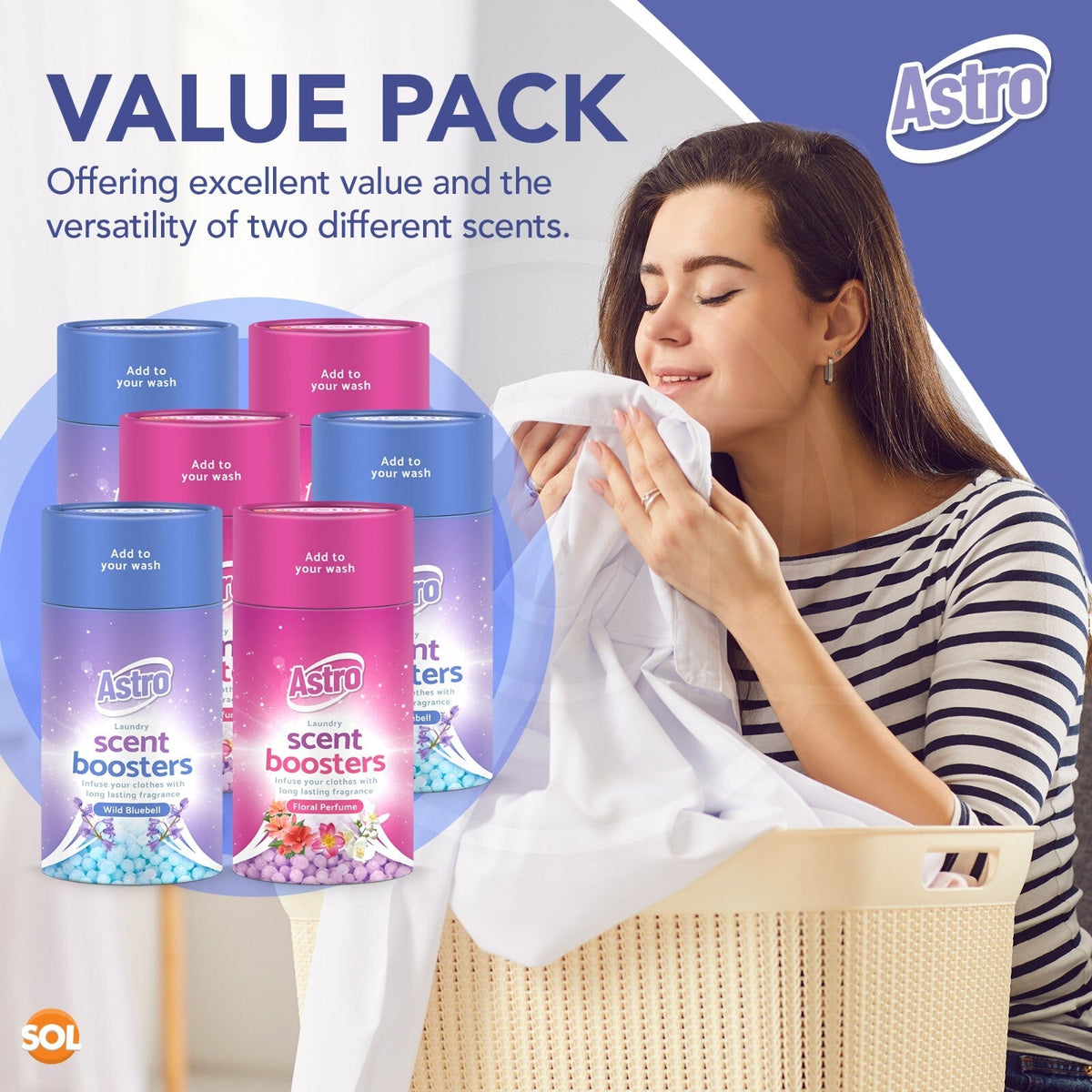 Laundry Scent Booster Beads | Long-Lasting Floral & Bluebell | 2 - 10 Pack