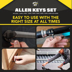 Hex Key Set Allen Wrenches 2-8mm with Keyring Holder | 9 Piece