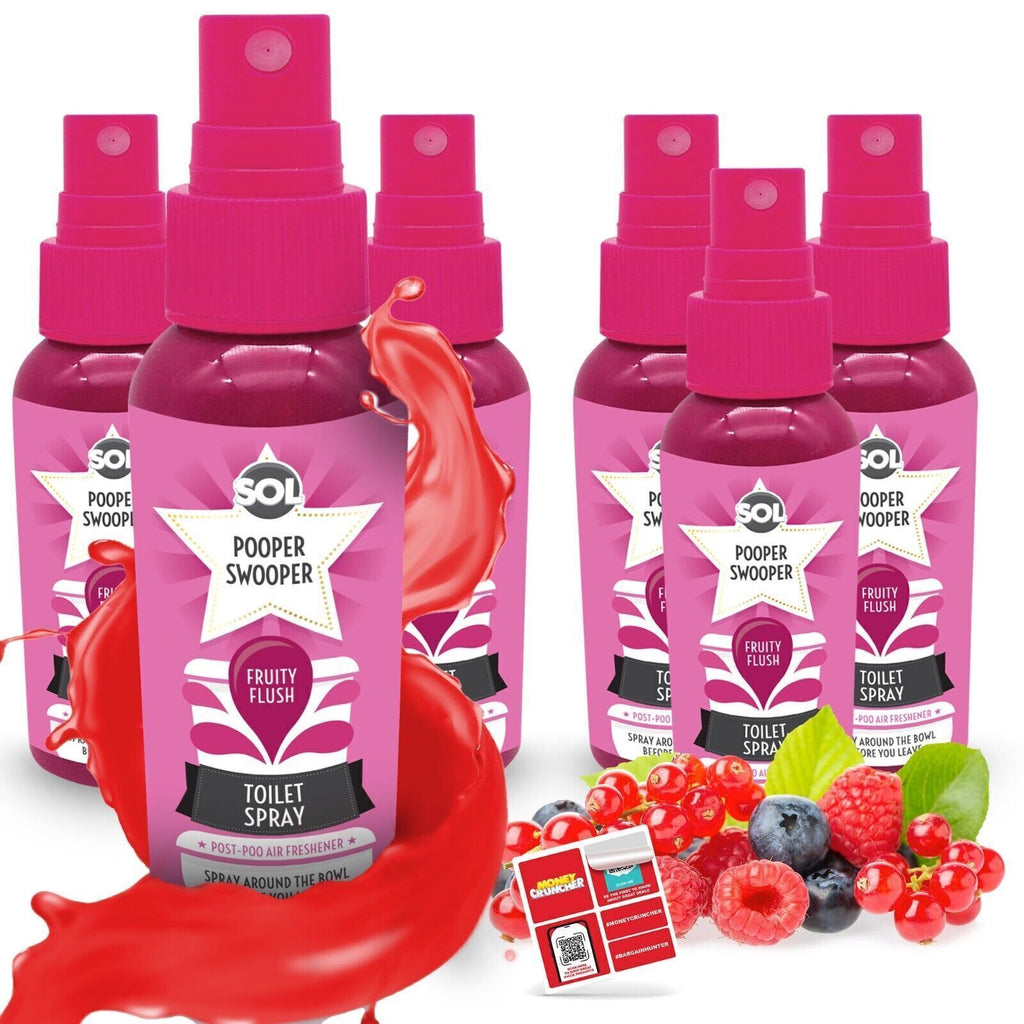 Pooper Star Toilet Spray | Fruity Fragrance Air Freshener | 6 Pack