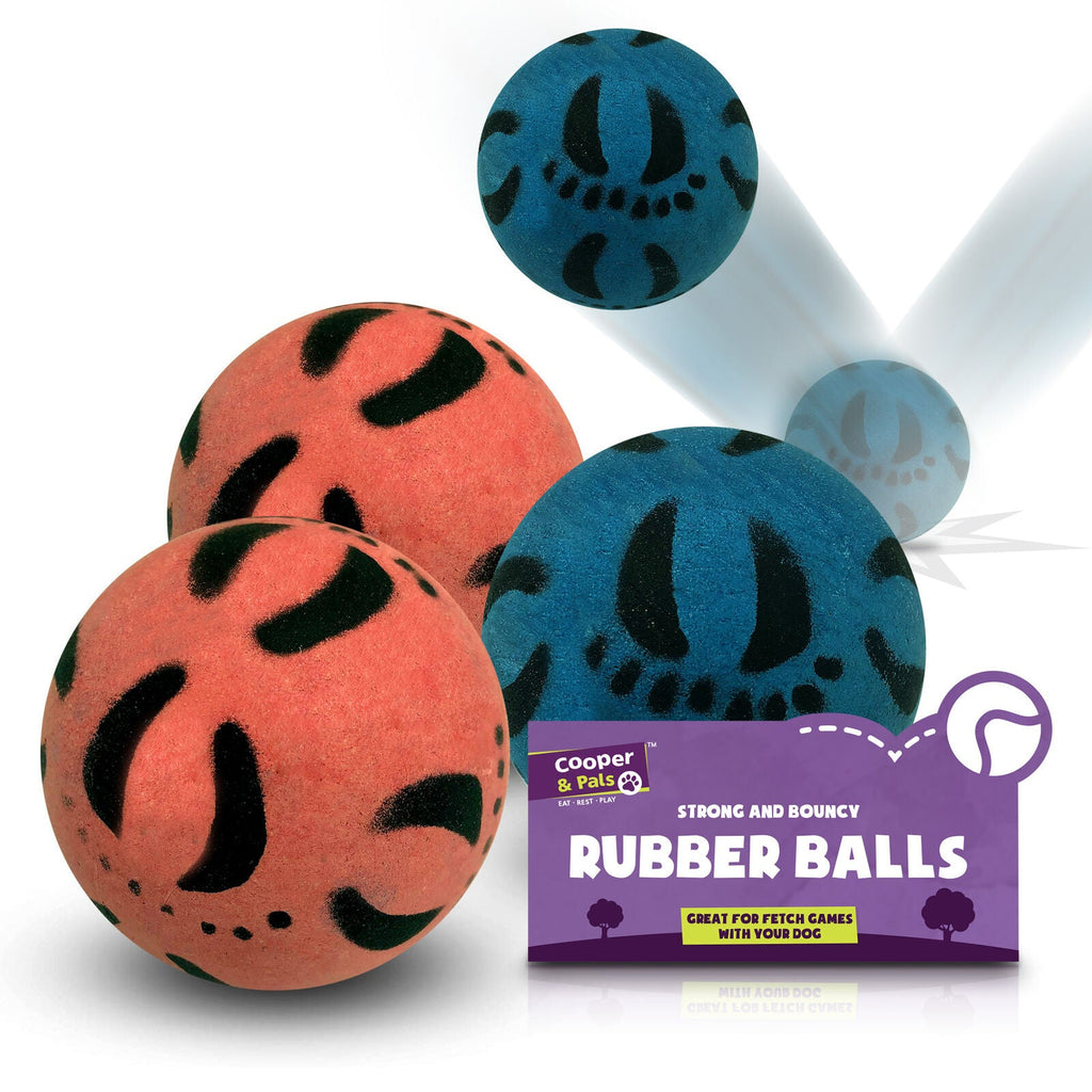 Cooper & Pals 24pk Bulk Rubber Balls, 60mm Strong & Durable Dog Balls, Soft and Bouncy Design, Perfect for Fetch, Chewing, and Playtime, Pet-Friendly Materials For Active Dogs, Training Outdoor Fun