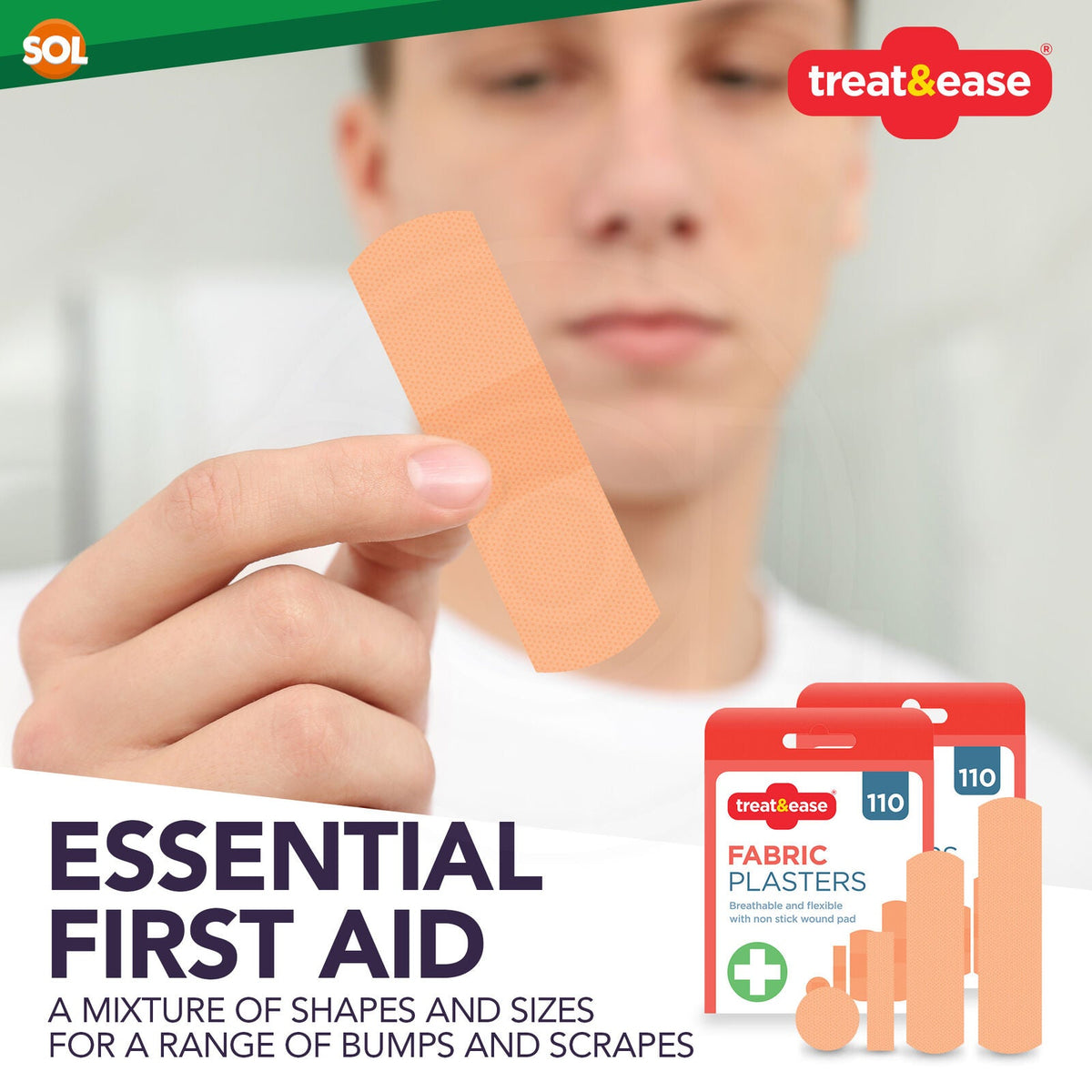 Fabric Plasters Breathable Flexible First Aid | 220 Pack