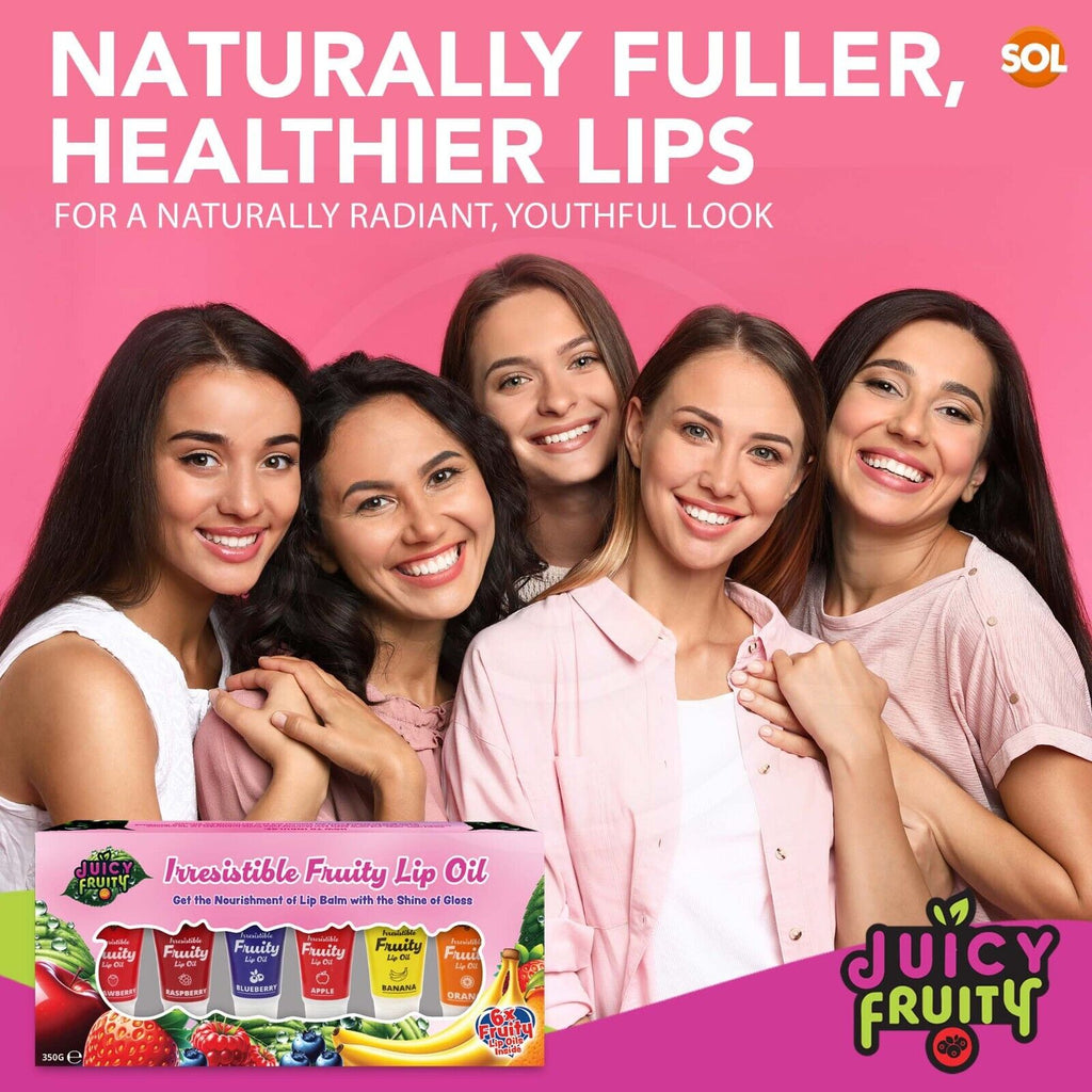 Lip Oil Fruit Set | Hydrating Clear Gloss Balm | 6 Pack