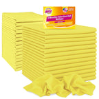 Microfibre Yellow Glass Cleaning Cloths | Kitchen Bar Dish | 15 Pack