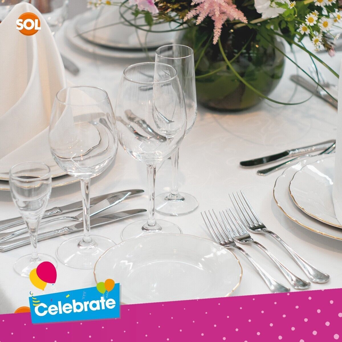 White Paper Table Cloths Square | Disposable Party Covers | 5 Pack