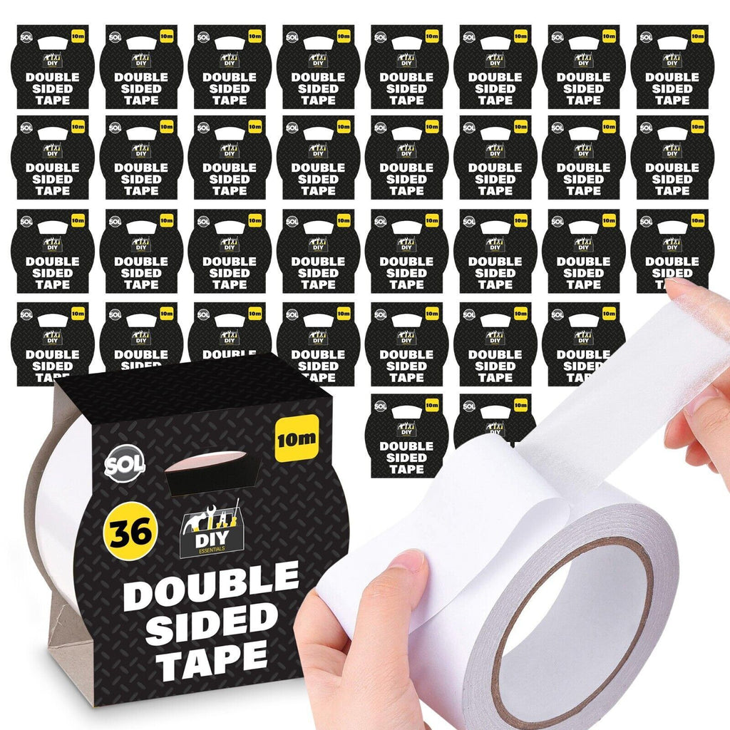 Double Sided Adhesive Tape 10M x 48mm | Clear DIY Craft | 60M Pack