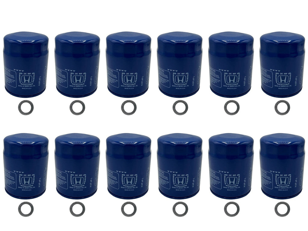 12 Pack for Honda Genuine OEM Authentic Oil Filter includes 14mm Washer
