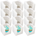 Cupcake Boxes Single White | Window & Inner Tray | 12 Pack
