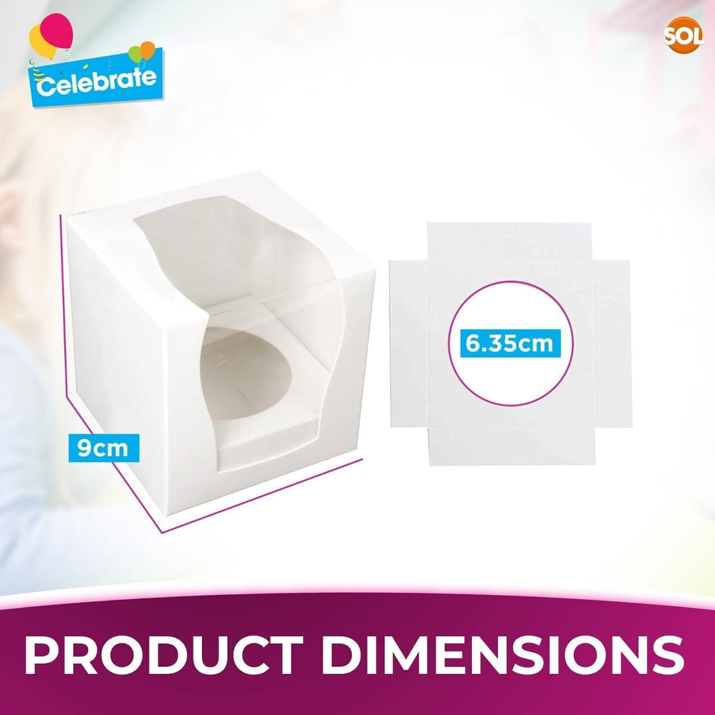 Cupcake Boxes Single White | Window & Inner Tray | 12 Pack
