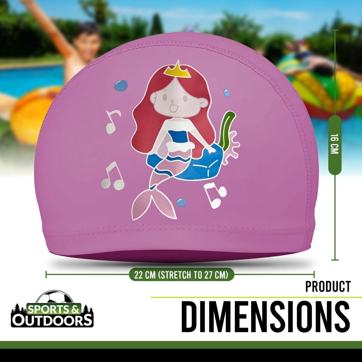 Kids Swimming Cap | Waterproof Fabric Swim Hat for Boys & Girls