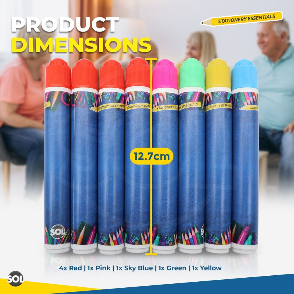 Bingo Dabber Pens | Mixed Colours Non-Drip | 8 Pack