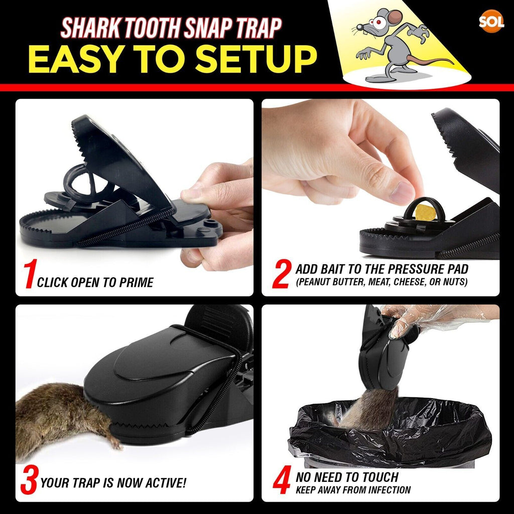 Mouse Traps Heavy Duty Mice Snap Catcher Rodent Reusable | 6 Pack