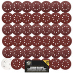 Sanding Discs 125mm Mixed Grit Hook & Loop 8 Hole | 35 Pack