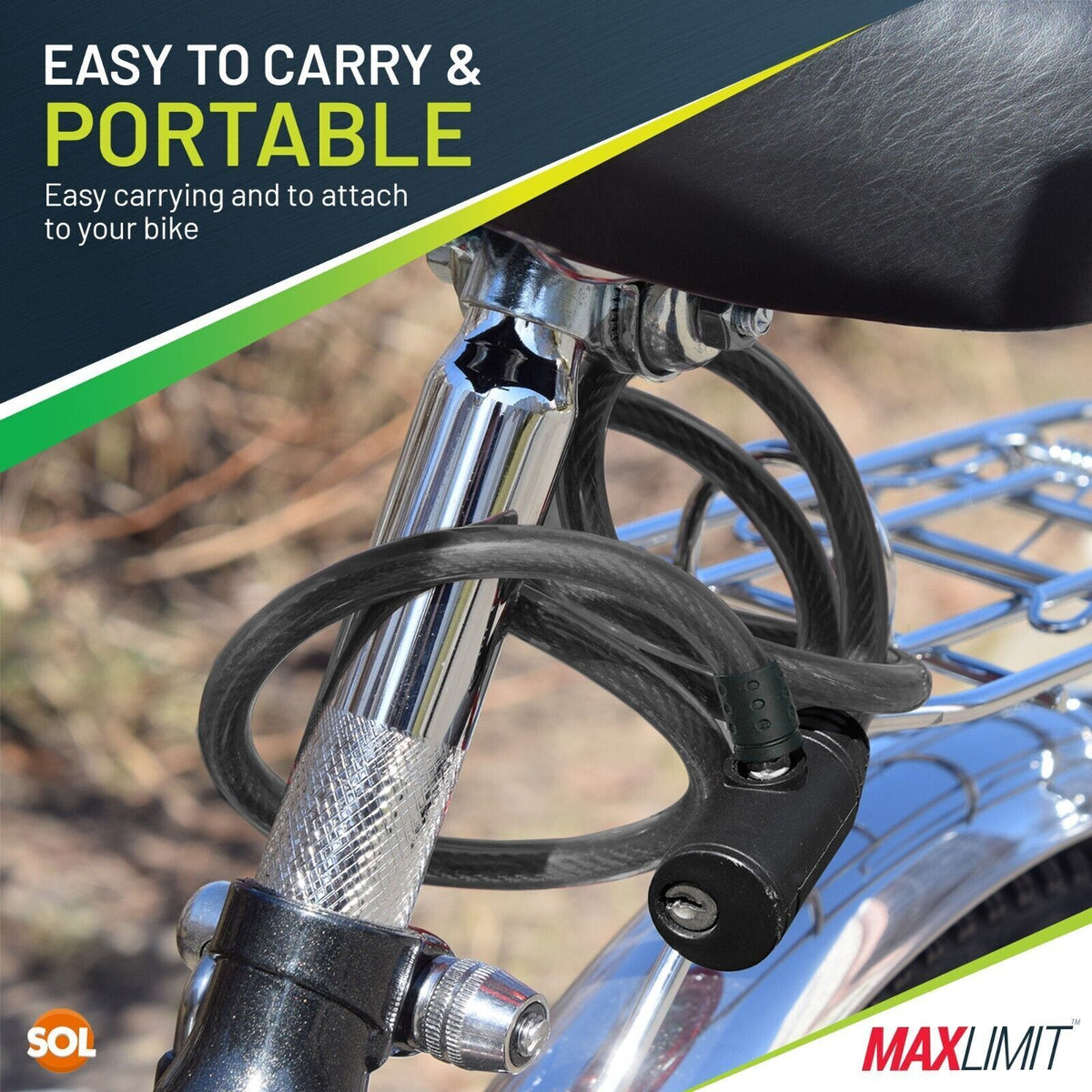 Bike Lock Cable Heavy Duty Steel Security Chain | 650mm