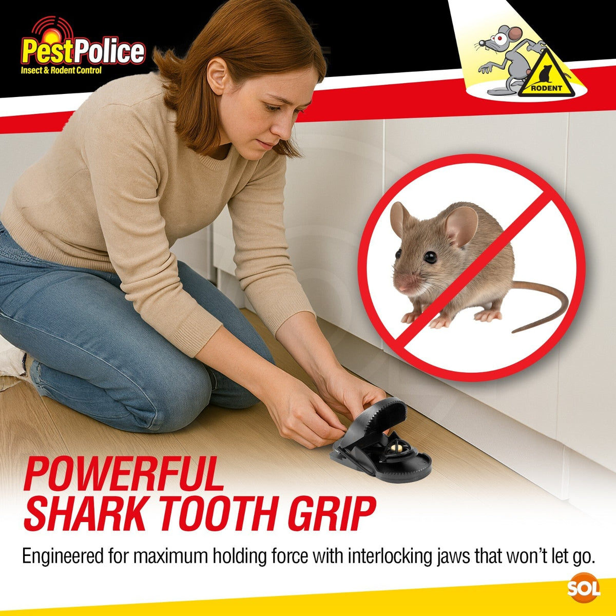 Shark Tooth Snap Trap Reusable | Easy Set Durable Pest Control | 2 Pack