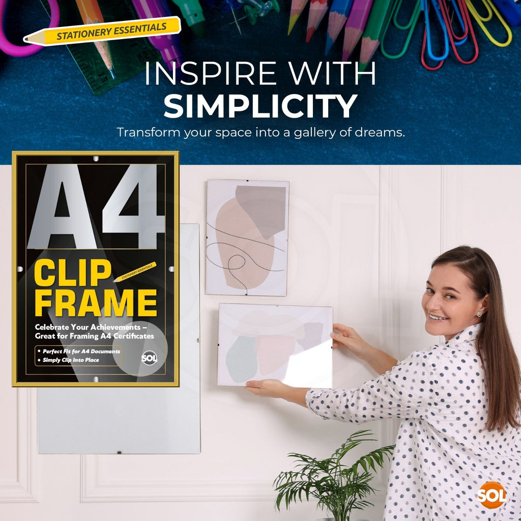A4 Clip Frame | Frameless Certificate & Photo Display | 20 x 30cm