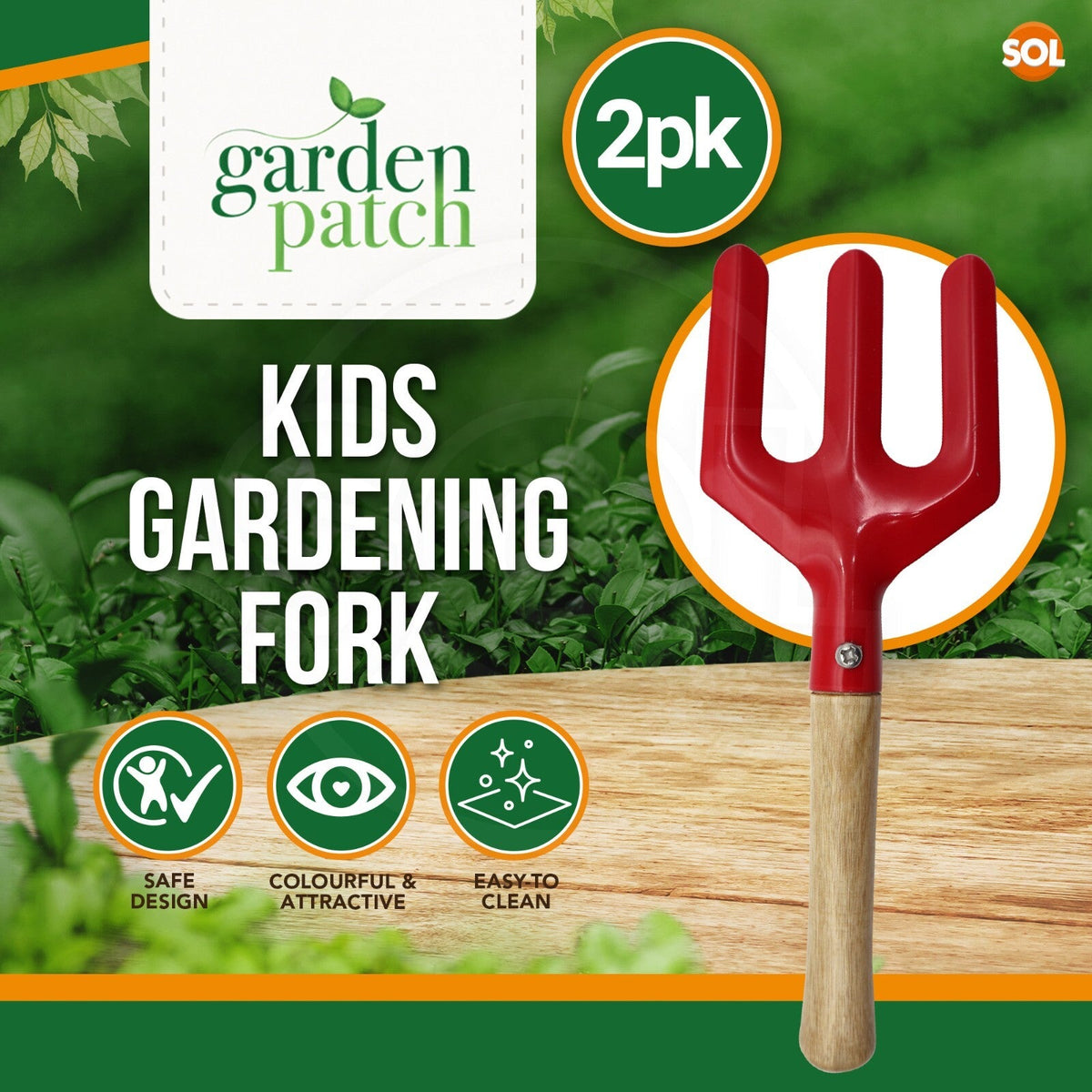 Kids Gardening Fork 20cm | Child Garden Tool Outdoor Play | 2 Pack