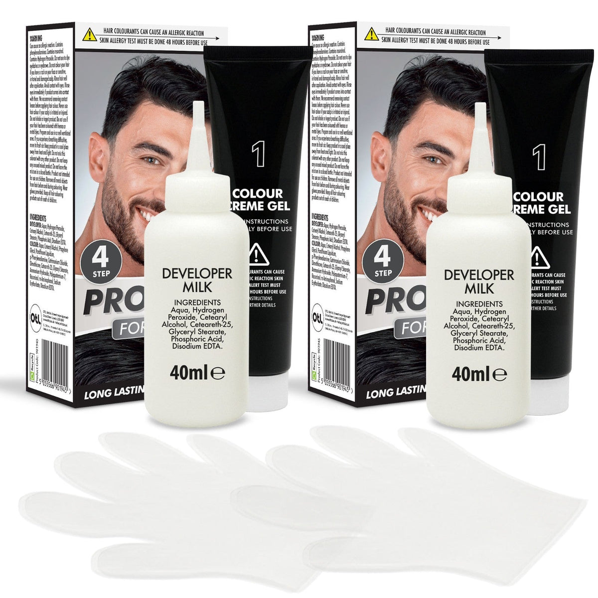 Pro-Dye Black Hair Dye | Long Lasting Permanent Colour | 2 Pack