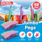 Jumbo Clothes Pegs Strong Plastic Washing Line Clips | 48 Pack