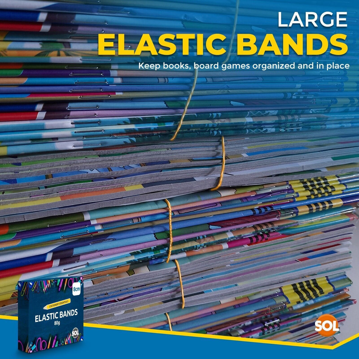 Natural Elastic Rubber Bands Size 18 | Strong Stretchy 80mm x 1.5mm | 215 Pack