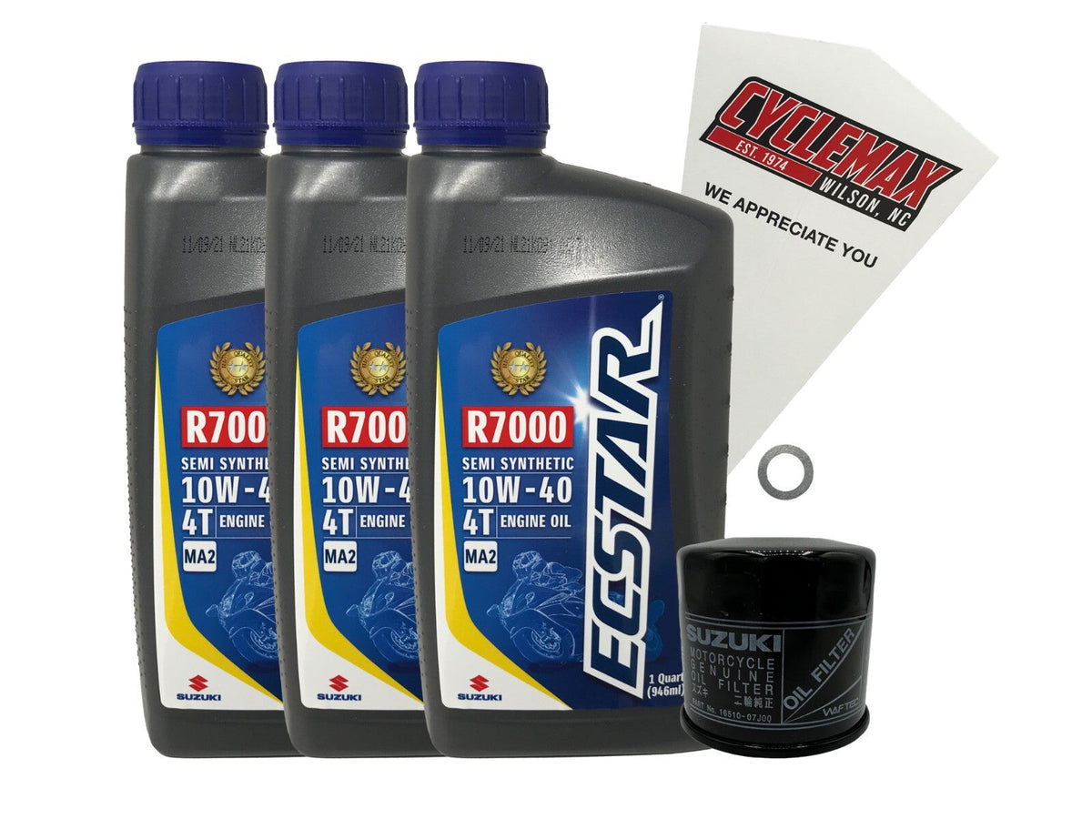 Suzuki Ecstar Semi-Synthetic Oil Change Kit for 2006-2022 GSX-750F