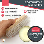 Shoe Brush Set | Leather Shoe Polish Brushes for Black & Brown Shoes | 2 Pack
