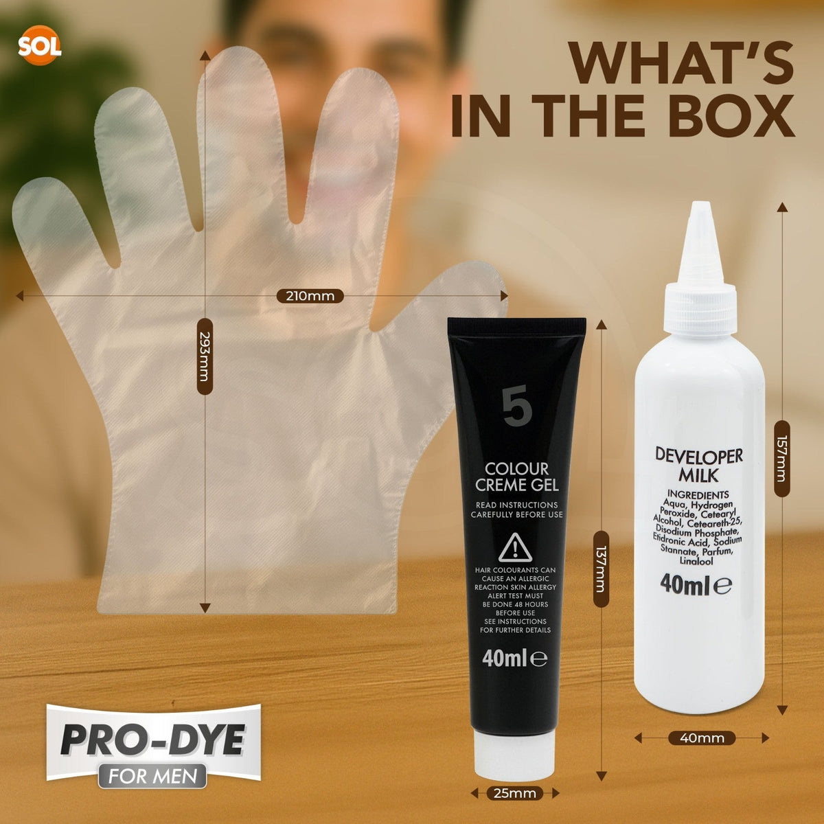 Pro-Dye Dark Brown Hair Dye | Long Lasting Permanent Colour | 2 Pack