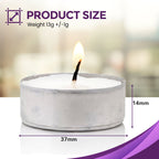 Tea Lights White Unscented Candles 3.5 Hour Burn Time | 15 Pack