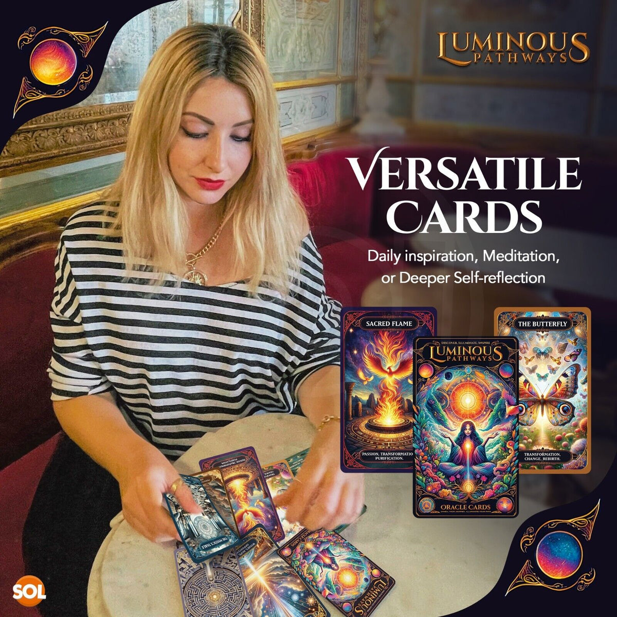 Tarot & Oracle Card Deck Set Box + Guide Book | 78 + 60 Cards