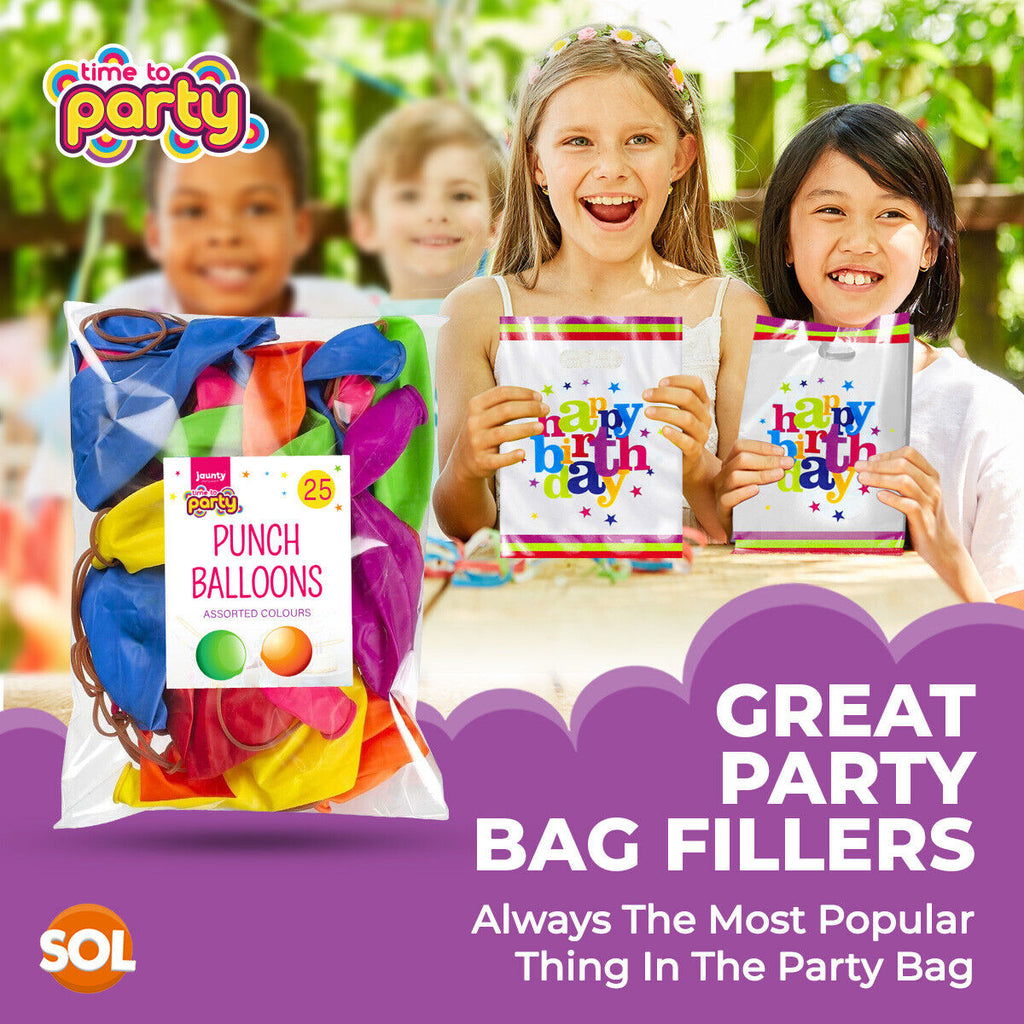 Large Punch Balloons | Party Bag Fillers | Children’s Birthday Loot Toys | 25 Pack