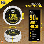 Wood Polish Furniture Wax 90ml | Protective Shine for Tables & Cabinets | 3 Pack