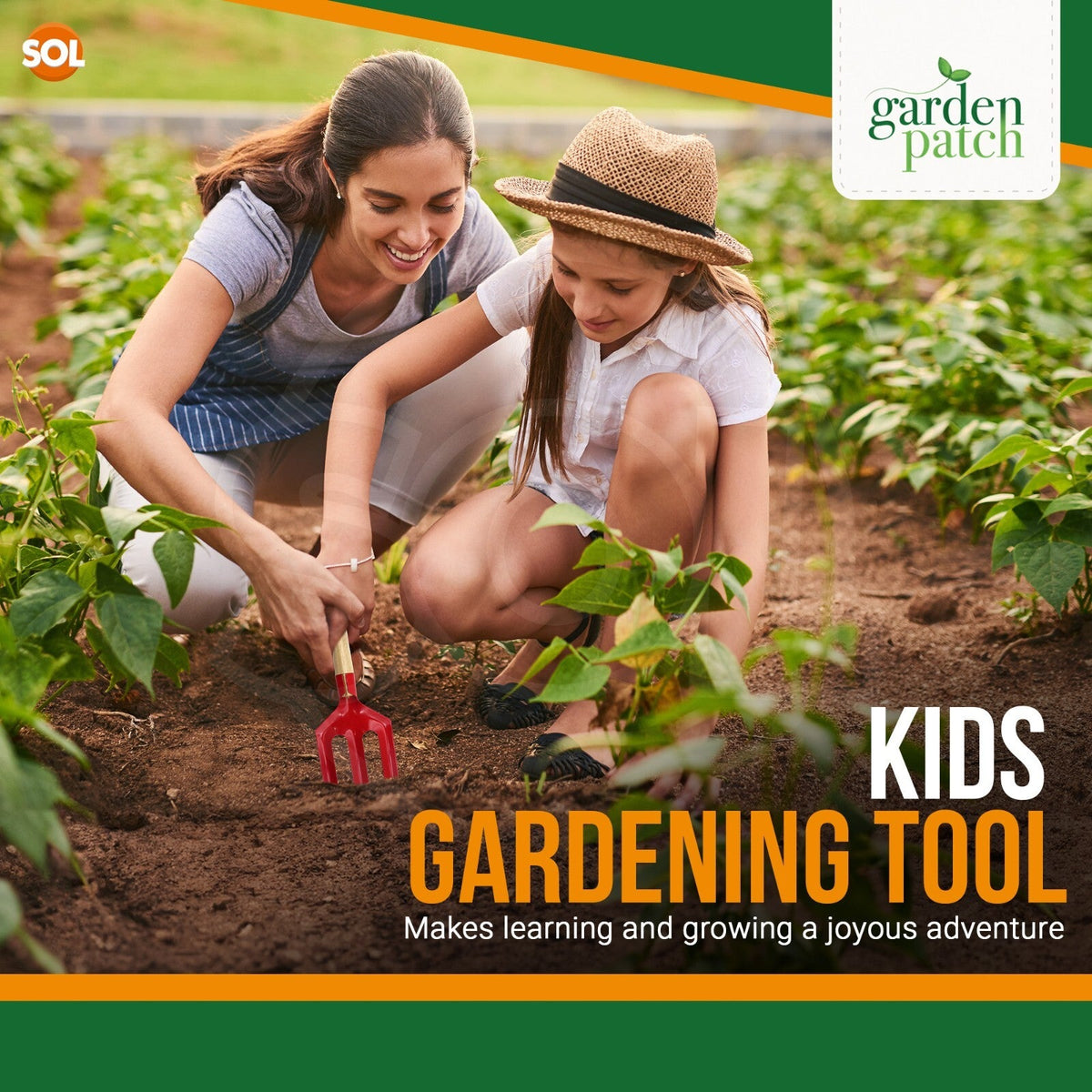 Kids Gardening Fork 20cm | Child Garden Tool Outdoor Play | 2 Pack