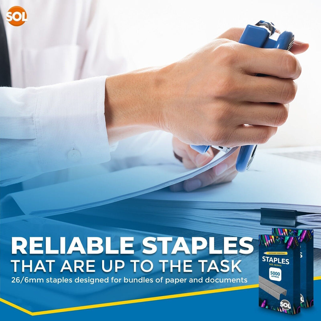 Office Staples 26/6 | Standard Fit Staplers | 10000 Pack