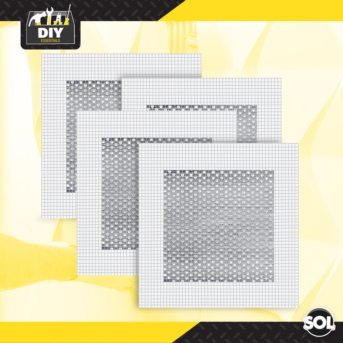 Self Adhesive Wall Repair Patch | Mesh Drywall Plastering | 4 Pack