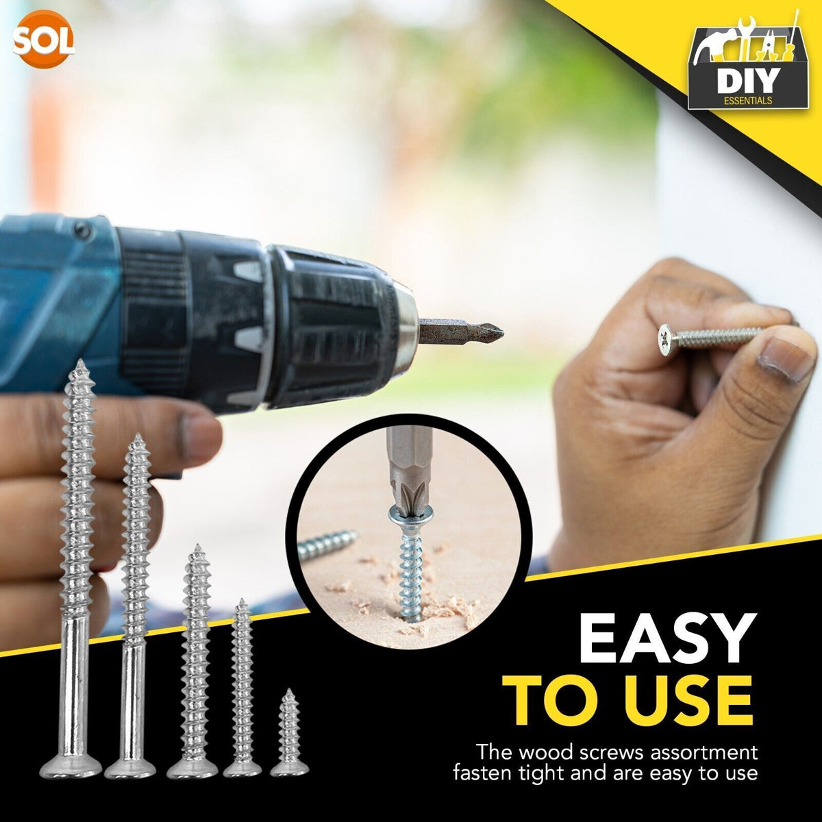 Wood Screws | Assorted Countersunk Mixed Selection Set | 220 Pack