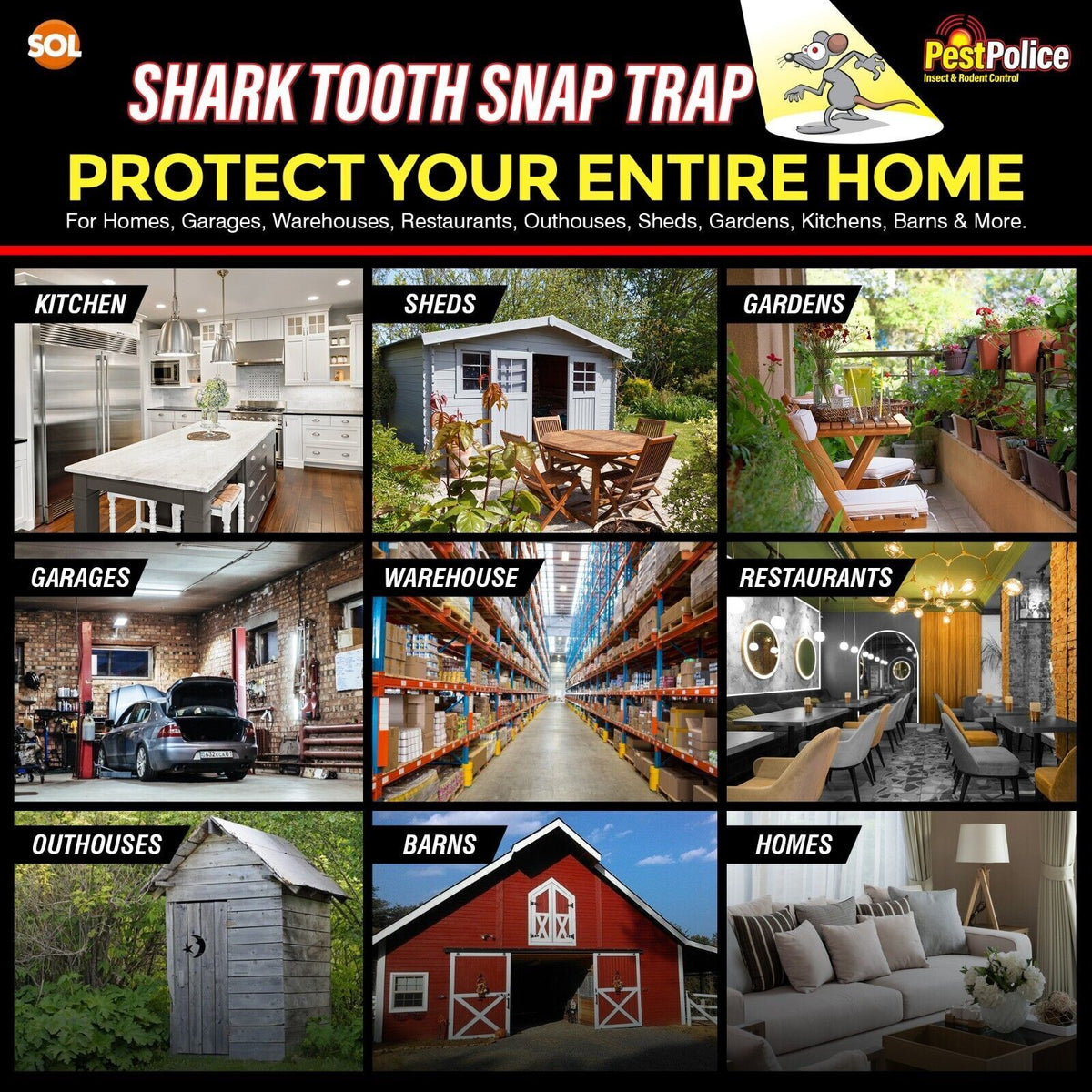 Mouse Traps Heavy Duty Mice Snap Catcher Rodent Reusable | 6 Pack
