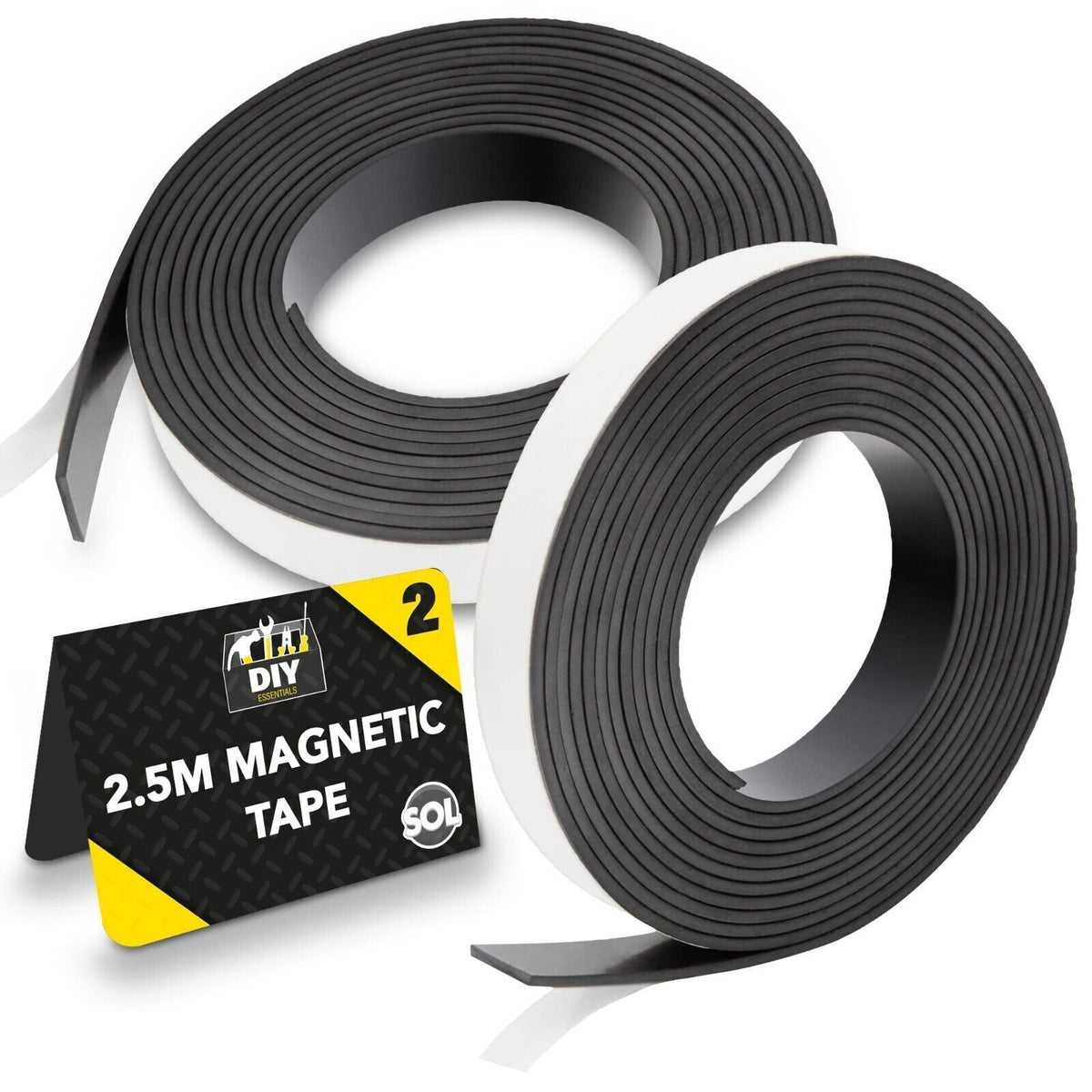 Magnetic Tape 2.5Mx12mmx2mm | Self Adhesive Flexible Magnet Strips | 2.5M