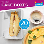 White Single Cake Slice Boxes | Wedding Party Favour | 20 Pack