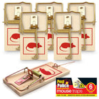 Wooden Mouse Traps | Reusable Rodent Pest Control | 6 Pack