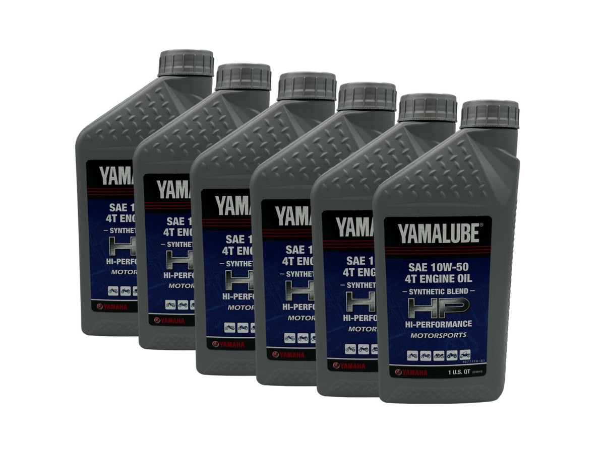Yamaha New Yamalube 10W-50 Semi-Synthetic Oil-LUB-10W50-SS-12-6PACK